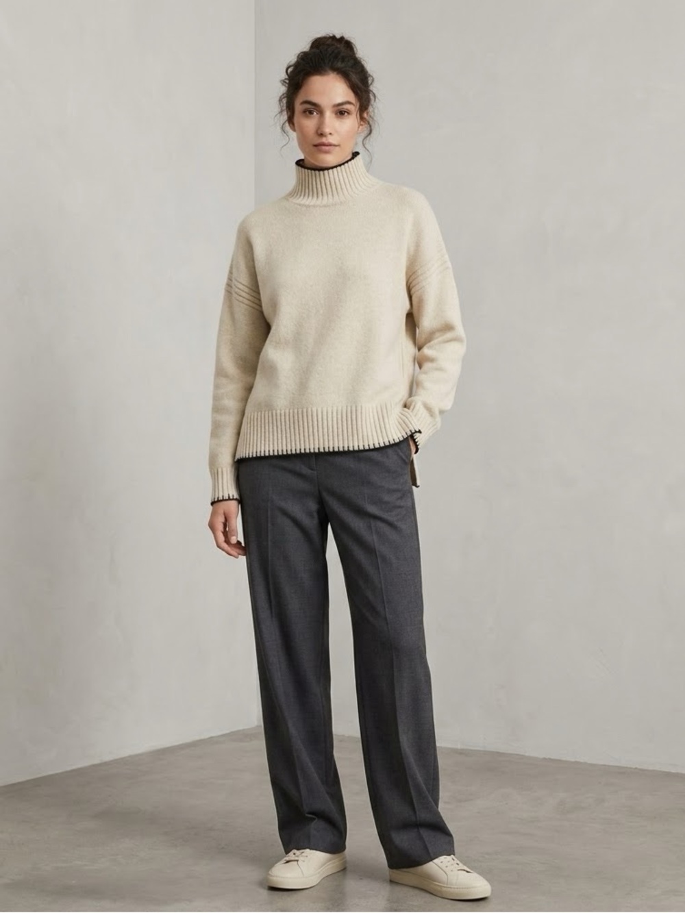 Max Studio Sweater Large off-white turtle neck sweater women’s